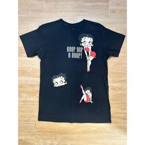 Betty Boop T Shirt Black "BOOP OOP A DOOP" Graphic Tee Size M